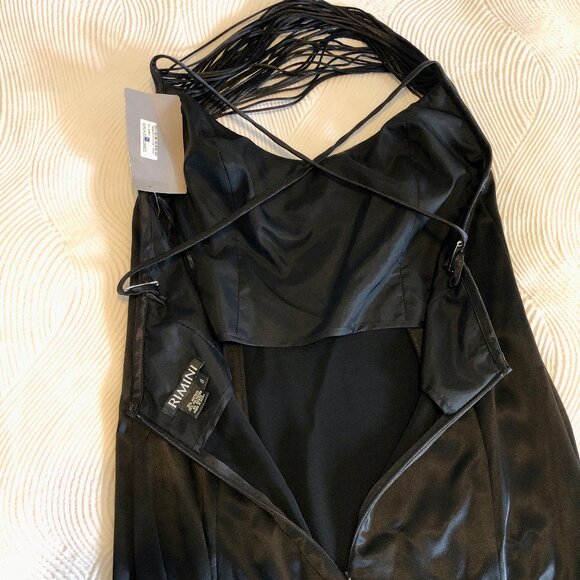 Rimini Long Luxurious Black Evening Gown Spaghetti Straps Size 8 - Picture 14 of 14